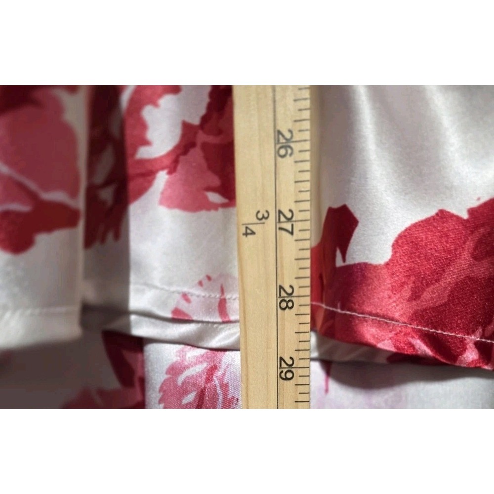 Amoureuse Plus Soft Luxe Satinred Red And Pink Rose Pajama Set Size Large 18-20 - Picture 6 of 12